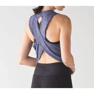 Lululemon heather purple cross back crop tank